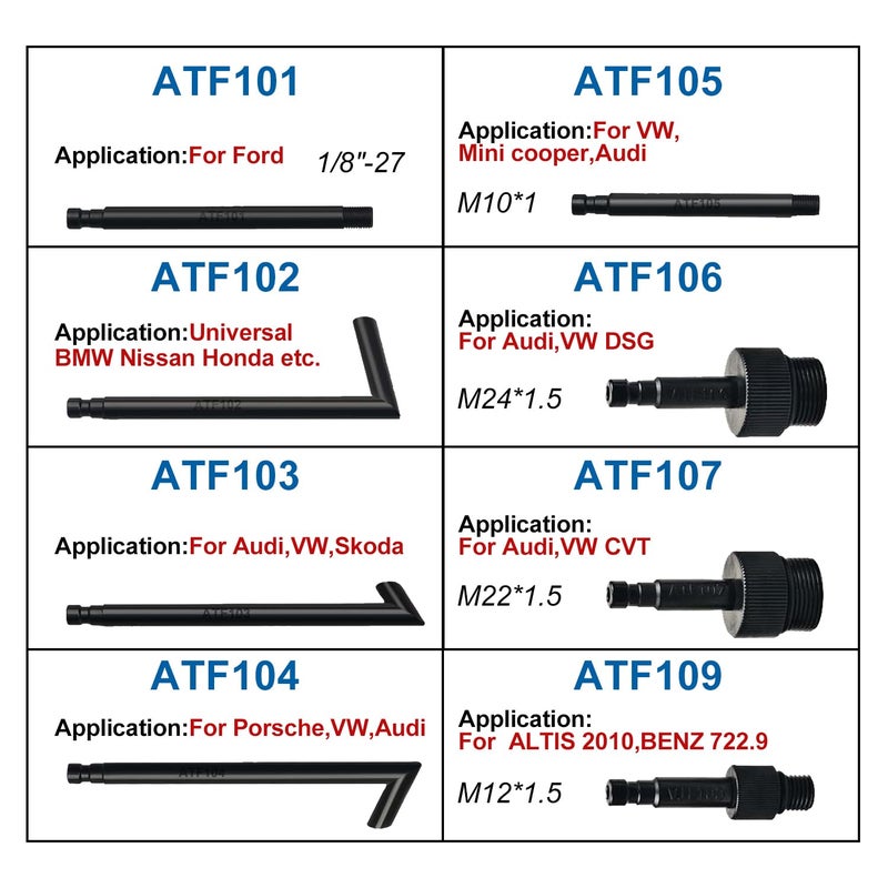 Prokomon 3 Liters Transmission Fluid Pump Oil Filling Filler System Fluid Transfer Pump Tool with 8 ATF Adapters - Image 3